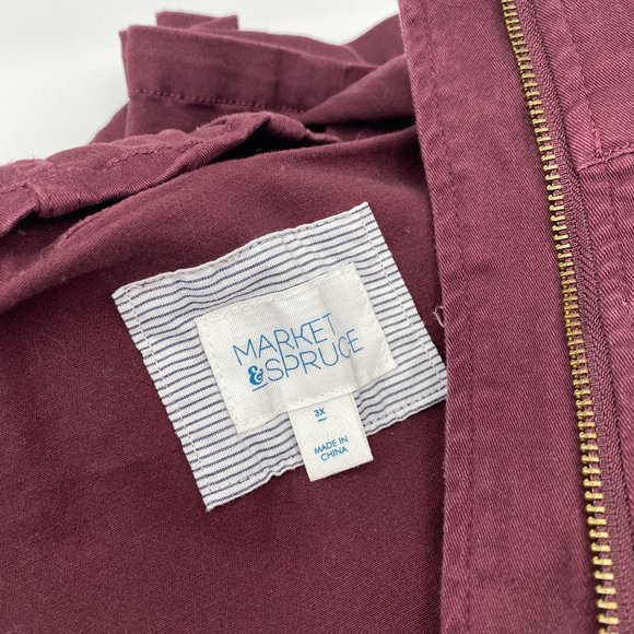 NWOT Market & Spruce Kathleen Cargo Jacket (Red, 3x) - Picture 3 of 7